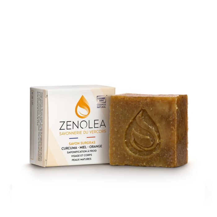 Savon naturel curcuma miel orange